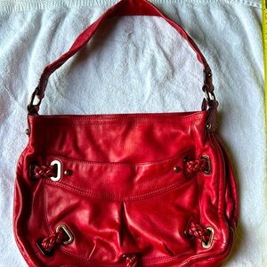 Beautiful Red Leather B Makowsky bag .